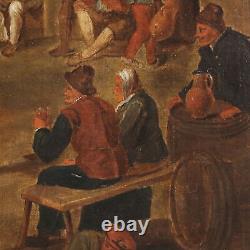 Old Flemish School Painting Oil on Canvas from the 18th Century