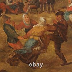 Old Flemish School Painting Oil on Canvas from the 18th Century