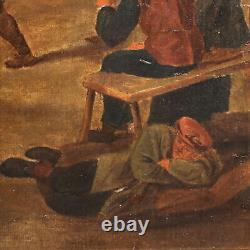 Old Flemish School Painting Oil on Canvas from the 18th Century