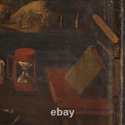 Old Flemish oil painting on canvas artwork Saint Jerome 17th century