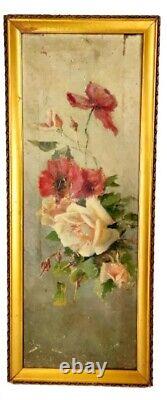 Old Flower Still Life Oil on Canvas 19th Century