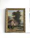 Old Frame Gilded Oil Painting On Canvas Animated Landscape Barbizon