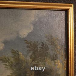 Old French painting oil on canvas landscape 18th century art