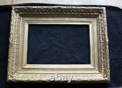 Old Gold Leaf Frame For Oil Painting On Canvas Exhibition Label