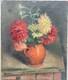 Old Impressionist Painting Flower Bouquet Oil On Canvas Signature