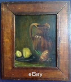 Old Impressionist Painting Still Life Van Gogh Style Oil On Wood