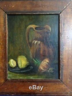 Old Impressionist Painting Still Life Van Gogh Style Oil On Wood