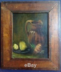 Old Impressionist Painting Still Life Van Gogh Style Oil On Wood