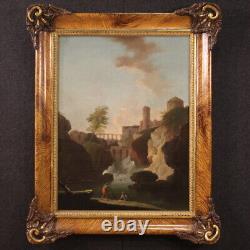 Old Italian landscape painting oil on canvas 18th century 700