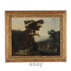 Old Landscape Painting Oil on Canvas 18th Century Original