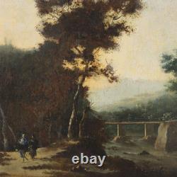 Old Landscape Painting Oil on Canvas 18th Century Original