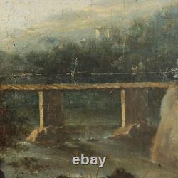 Old Landscape Painting Oil on Canvas 18th Century Original