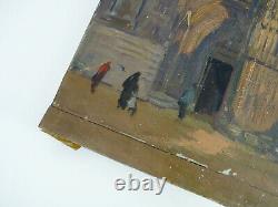 Old Large Oil On Canvas A. Horel (albert Horel) Cathedral Of Toul