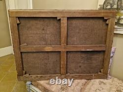 Old Large Oil Painting on Canvas Romantic Scene, 19th Century