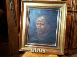 Old Large Oil on Canvas Signed with Its Frame. Nice Portrait