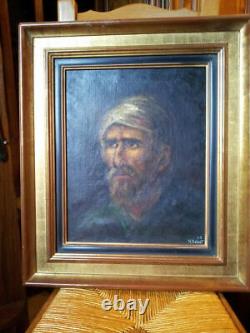 Old Large Oil on Canvas Signed with Its Frame. Nice Portrait