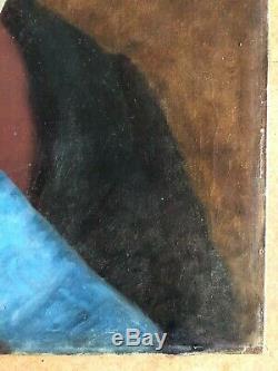 Old Man Portrait Freemason End Oil On Canvas 19th 19th Hst