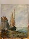 Old Marine Oil Painting On Canvas By E. Coupet 1951