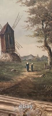 Old Mill Oil on Canvas Painting