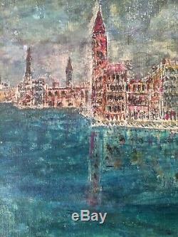 Old Navy In Venice Gondola Table Oil On Canvas