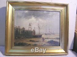 Old Navy Oil On Canvas Signed E. Dumont 1828/1894