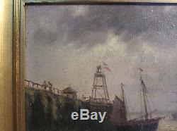 Old Navy Oil On Canvas Signed E. Dumont 1828/1894