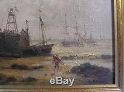 Old Navy Oil On Canvas Signed E. Dumont 1828/1894