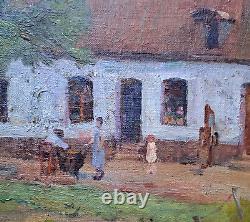 Old OIL on C. The Small Farm Signed M. (Maurice) AIME 1877-1956 DOUAI
