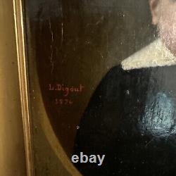 Old Oil/Canvas Louis Joseph Digout XIXth Century Portrait of a Child