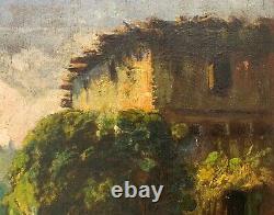 Old Oil On Board Landscape Located In Ariège Signed At The Bottom Right