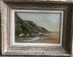 Old Oil On Canvas Biarritz Basque Coast 19th Old Painting Floutier Arrue