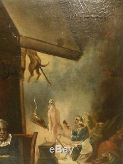 Old Oil On Canvas On Witchcraft