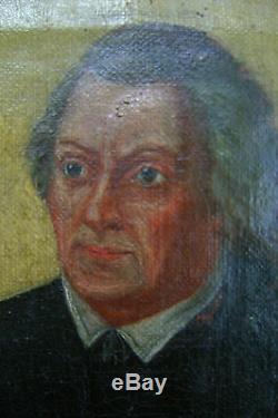 Old Oil On Canvas Painting Of A Man Manages Notable Early Nineteenth N3081