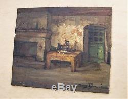 Old Oil On Canvas Signed Denis Brunaud 1950