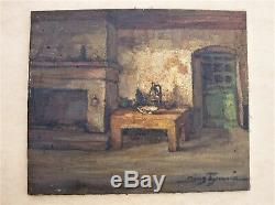 Old Oil On Canvas Signed Denis Brunaud 1950