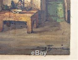 Old Oil On Canvas Signed Denis Brunaud 1950