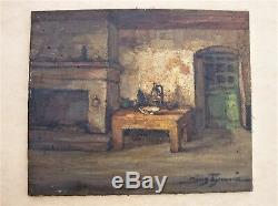 Old Oil On Canvas Signed Denis Brunaud 1950s