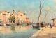 Old Oil On Canvas Signed Malfroy View Of The Port Of Martigues