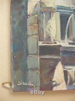 Old Oil On Canvas Signed Sirval Fountain Peyra In Vence