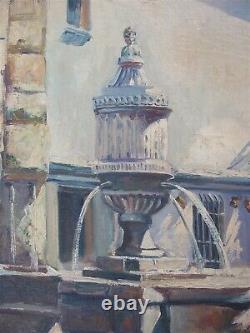 Old Oil On Canvas Signed Sirval Fountain Peyra In Vence