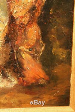 Old Oil On Cardboard After Adolphe Monticelli Nineteenth Century