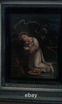 Old Oil On Copper Table. Religious Scene. End 17th