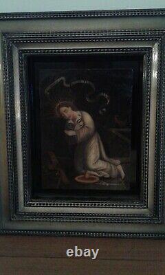 Old Oil On Copper Table. Religious Scene. End 17th