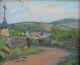 Old Oil On Panel Landscape Center France Burgundy Painting L Gary Paint