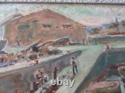 Old Oil Painting Camaret-sur-Mer Signed Chevalier Finistère Breton 1900