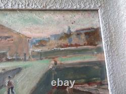 Old Oil Painting Camaret-sur-Mer Signed Chevalier Finistère Breton 1900