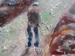 Old Oil Painting Camaret-sur-Mer Signed Chevalier Finistère Breton 1900