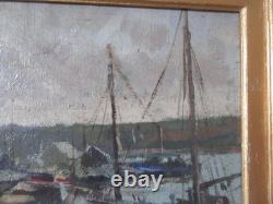 Old Oil Painting, Camaret-sur-Mer, Signed Genettes, 1952, Oil on Canvas
