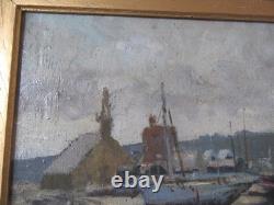 Old Oil Painting, Camaret-sur-Mer, Signed Genettes, 1952, Oil on Canvas