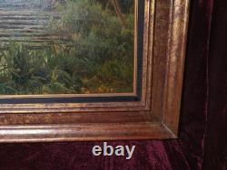Old Oil Painting, French Barbizon School, 19th Century, Gilded Wooden Frame